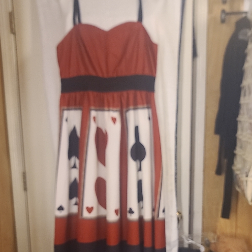 Red and Black Card Suit Dress